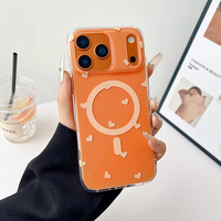 Coque antichoc magnétique à motif cœur pour iPhone 12 13 14 15 16 Pro Max 17 Air 16 Plus – Étui Candy