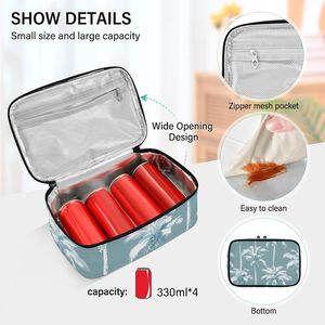 <b>Insulated</b> <b>Lunch</b> Bag for Women Men, Compact Thermal Cooler Tote with Zipper Mesh Pocket, Lightweight Reusable <b>Lunch</b> <b>Box</b> Bag - Product Image 5
