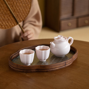 Bandeja decorativa para té Combinación de madera y vidrio para uso en comedor y regalos - Product Image 6