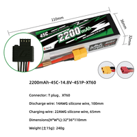 Batterie LiPo ACE 4S 14,8V, 30C & 45C 2200-5300mAh pour drone FPV, voiture RC, avion RC, modèle de loisir