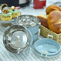 Boîte à lunch moderne multi-niveaux en acier inoxydable - Étanche, réutilisable, portable avec ustensiles en acier inoxydable pour la maison, le bureau, l'hôtel