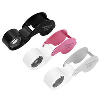 Lupa de Joyero 40X con Luz LED UV para Relojes, Monedas, Sellos, Gemas, Joyas y Identificación de Diamantes