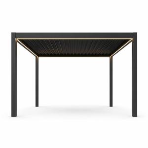 Pergola en aluminium doublement étanche, pergola à protection intégrale contre la pluie pour les zones à climat humide, pergola à lamelles en aluminium avec structure électrique - Product Image 5