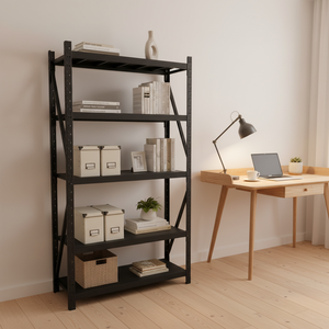 Стеллаж легкой нагрузки с 5-слойным безболтовым автоматическим системой хранения из холоднокатаной стали с защитой от скольжения, коррозии и ЭСР - Product Image 4