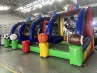 Combo de jeux sportifs gonflables commerciaux avec cibles de football, basketball et baseball
