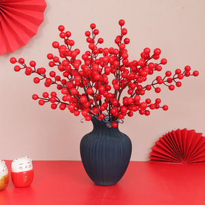 Mo Hua Ge Bayas Rojas Artificiales 3283093 Moldeadas por Inyección, Decoración para el Hogar de Año Nuevo Chino, Adorno para Arreglos Florales - Product Image 3