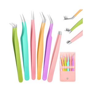 แหนบต่อขนตาสแตนเลส45 90องศาสีทองพร้อมแหนบปลายแหลม - Product Image 1