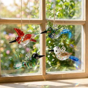 Tiny Glass World - Adornos de Pájaros de Vidrio Hechos a Mano, Figuras de Animales de Vidrio Soplado Coloridos, Decoración para Mesa, Hogar, Bodas y Bautizos - Product Image 6