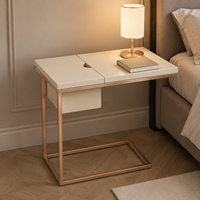 Table d'appoint ronde moderne avec cadre en métal doré et plateau en bois, marbre, bambou ou résine, table basse pour salon, OEM ODM
