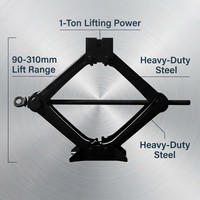 Cric ciseaux robuste 1T, hauteur de levage 90-310mm, en acier, outil portable d'urgence pour le changement de pneus de SUV et berlines