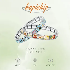 Hapiship italiano charme pulseira atacado aço inoxidável italiano encantos Pulseras estrela charme ZH028 - Product Image 6