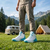 Chaussures de sport respirantes de marque, nouvelle conception personnalisée, chaussures de basket-ball à tige haute avec coussin d'air et semelle extérieure en caoutchouc