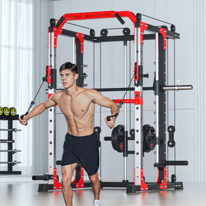 Attrezzatura Fitness Multifunzionale Smith Machine per Palestra Domestica, <span class=keywords><strong>Combo</strong></span> Crossover con Cavi e Rack per Squat in Acciaio Resistente - Product Image 3