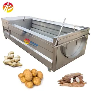 Commercial taro potato ginger carrot yam cassava washing and peeling machine