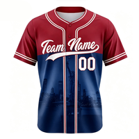 Maillot de baseball unisexe respirant en sergé brodé pour l'entraînement, personnalisable par sublimation, vente en gros