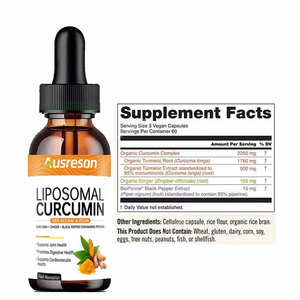 Ausreson OEM Nano Liposomales Ekstrak Kunyit Curcumin Cair Bentuk Tetes SUPLEMENT PENYUBUH KESEHATAN SENDI <span class=keywords><strong>GINGER</strong></span> Cairan Curcumin Liposomal - Product Image 2