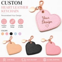 Porte-clés en cuir PU gravé sur mesure en forme de cœur, personnalisé avec initiales, date, monogramme, cadeau souvenir pour les amoureux, jour de Thanksgiving