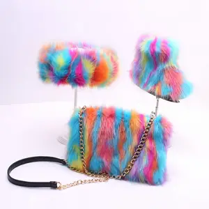 baby &child winter colorful faux fox fur snow boots kids &toddler matching purse and headband boots kids
