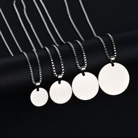 Pendentif rond personnalisé en acier inoxydable gravé avec logo personnalisé, poli haute brillance, plaqué or 18 carats, pour collier