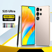 Teléfono Móvil Inteligente S25 Ultra Original al por Mayor con Sistema Android 15, 16G+1TB, Desbloqueado, S-Pen, 5G WIFI, 108MP, Compatible con Francés y Español