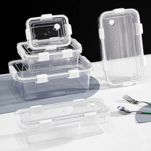 LX-7130 Food <b>Storage</b> Container Rectangle Clip On Lid <b>Microwave</b> Safe Portable For Travel Weight Loss Meal Prep - Product Image 4
