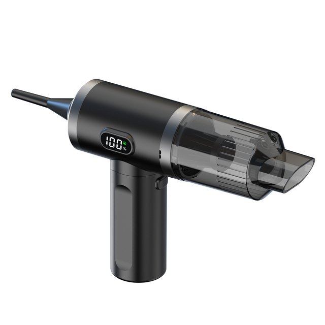 Foldable 2 in Mini Vacuum Cleaner & Dust Blower  Handheld Air Duster  for Car and Home  With Power Display Screen