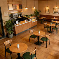 Tables et chaises de salle à manger en bois massif, design moderne, durables, écologiques, pour usage commercial extérieur, hôtels, cafés, restaurants