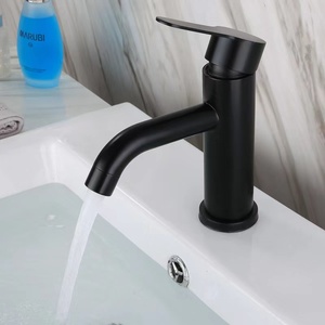 Rubinetto Monocomando <span class=keywords><strong>in</strong></span> <span class=keywords><strong>Acciaio</strong></span> Inox Nero <span class=keywords><strong>per</strong></span> Lavabo, Miscelatore Acqua Calda e Fredda con Montaggio a Foro Singolo <span class=keywords><strong>per</strong></span> <span class=keywords><strong>Bagno</strong></span> - Product Image 3