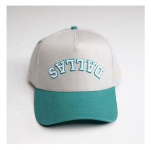 Casquette de baseball personnalisée pour homme, 100% coton, 5 panneaux, logo brodé 3D, bicolore, imperméable, de haute qualité, pour le sport - Product Image 2