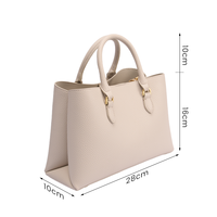 Sac à main en cuir PVC tendance à deux poignées avec doublure en cuir véritable et fermeture éclair, idéal pour les voyages, les affaires et les sorties.
