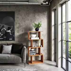 Estante de libros de madera de melamina de diseño Industrial, estanterías con ruedas, muebles de biblioteca, soporte de Panel de exhibición para el hogar, oficina, sala de estar - Product Image 5