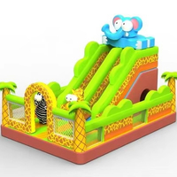 Toboggan gonflable commercial personnalisé pour enfants, château gonflable en PVC pour enfants, toboggan de fête à thème animalier à louer, toboggan à vendre