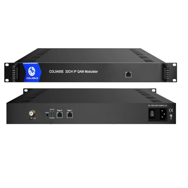 32 in 1 IP to Mux Scrambling QAM DVB-C Cable TV Modulator COL5400E with 4-Simulacrypt CA and Web NMS Management