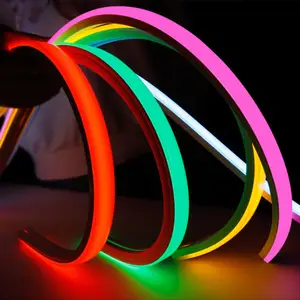 סיליקון כיסוי led ניאון אור רצועת 16x17mm 24v מונוכרום RGB מלא צבע תאורת רצועות