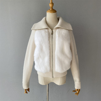 Luxuriöser Warmer Winter Maßgefertigter Echter Nerzpelz-Pullover Mantel mit Reißverschlüssen Einfarbiger Gestrickter Pelz-Cardigan Echter Nerzpelzmantel für Damen