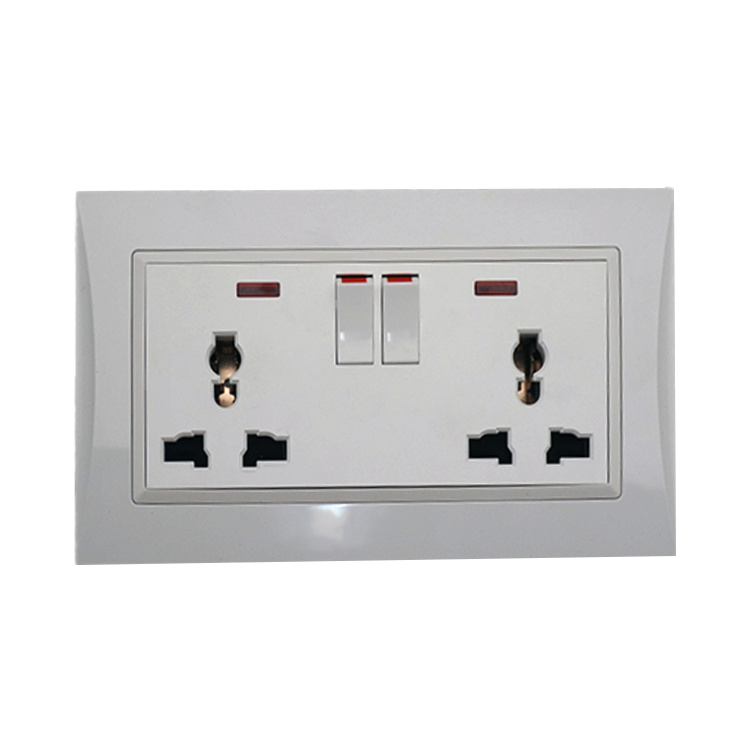 VNX BS UK Standard White Wall Switch Socket Full Pc Single Twin 13A Plug Outlet Double Charge Good Quality Universal Socket