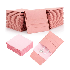 กระเป๋าไมโครไฟเบอร์พิมพ์ลายโลโก้ตามสั่งพร้อมแผ่นปิดสำหรับแสดงเครื่องประดับต่างหูสร้อยคอหนังนิ่มสำหรับแสดงเป็นของขวัญ - Product Image 2