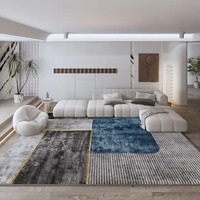 Tapis de salon moderne abstrait imprimé de luxe en fausse fourrure de cachemire, antidérapant et lavable en machine