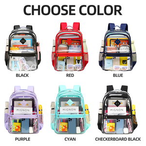 Mochilas Transparentes de PVC al por Mayor, OEM, de Gran Capacidad, con Múltiples Compartimentos, Mochila Transparente para Niños de Secundaria - Product Image 2