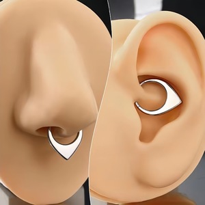 Anneau de nez en forme de goutte d'eau 16G 8/10mm en acier inoxydable, anneau de septum nasal, anneau de lèvre, bijou de piercing d'oreille sans soudure - Product Image 3