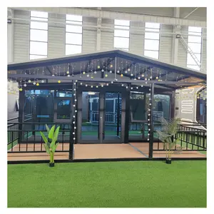 china prefab mobile Folding Container expandable house 3 in 1 foldable prefabricated home two room one hall