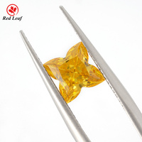 Pierre colorée Redleaf, fleur de zircone cubique, coupe trèfle, zircone cubique synthétique, pierres précieuses en vrac