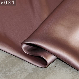 HYSK 天然 純正 100% シルク クレープ サテン生地 中国製 シルク ダッチェス 無地 ブラウン メーター売り ドレス 寝具 ウェディング用 - Product Image 3