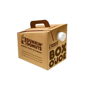 Vente en gros Boîte à café en carton kraft pour boissons à emporter Contenants à emporter isolés jetables Distributeur de 96oz 3l