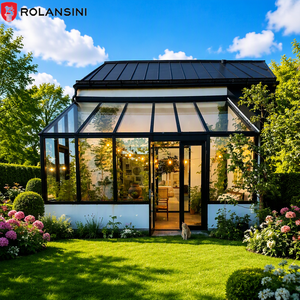 Véranda triangulaire moderne Rolansini en verre feuilleté trempé avec accessoires en alliage d'aluminium - Product Image 2