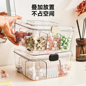 Cosmetic <b>Storage</b> <b>Box</b> With Compartments Transparent Desktop Organizer Large Capacity Portable <b>Makeup</b> Organizer - Product Image 5