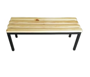 Banco Metálico Moderno para Sala de Espera, Banco de Asientos de Acero y Madera de Pino para Gimnasio y Vestuario de Hospital - Product Image 4