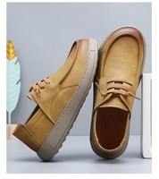 Chaussures décontractées vintage pour hommes, style Bock, avec semelle souple, respirantes et polyvalentes, en cuir, à enfiler, OEM