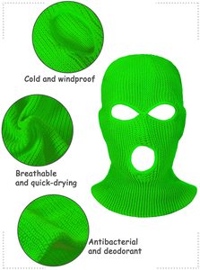 Bonnet personnalisé en gros unisexe pour adultes, 100 % acrylique tricoté, pour le sport, les fêtes, l'hiver, chaud, avec masque facial intégré - Product Image 3
