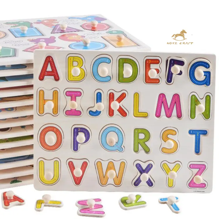 Montessori 3d Nummer/Obst Puzzle Holz Hand Grab Puzzle für Kinder